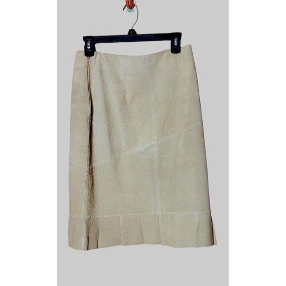 Rem Garson Genuine Suede Leather Skirt Size 8 - Picture 2 of 7